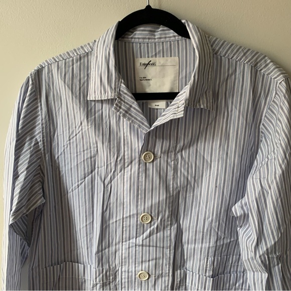 Entireworld 100% Organic Cotton oversized‎ Button Down Shirt Stripe Sz S - Picture 4 of 5